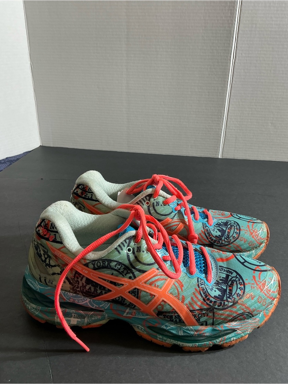 ASICS Kids Teal and Coral Graphic Sneakers - Picture 4 of 8